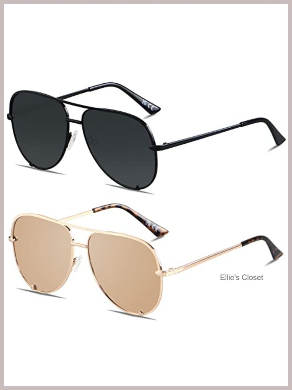 Oversized Aviator Sunglasses Metal Full Frame UV400 Anti-UV Driving